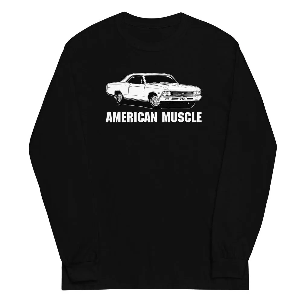 1966 Chevelle Long Sleeve T-Shirt, American Muscle Car Tshirt