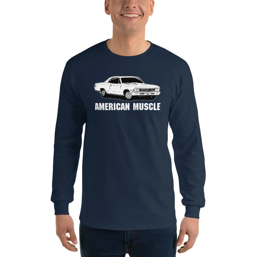 1966 Chevelle Long Sleeve T-Shirt, American Muscle Car Tshirt