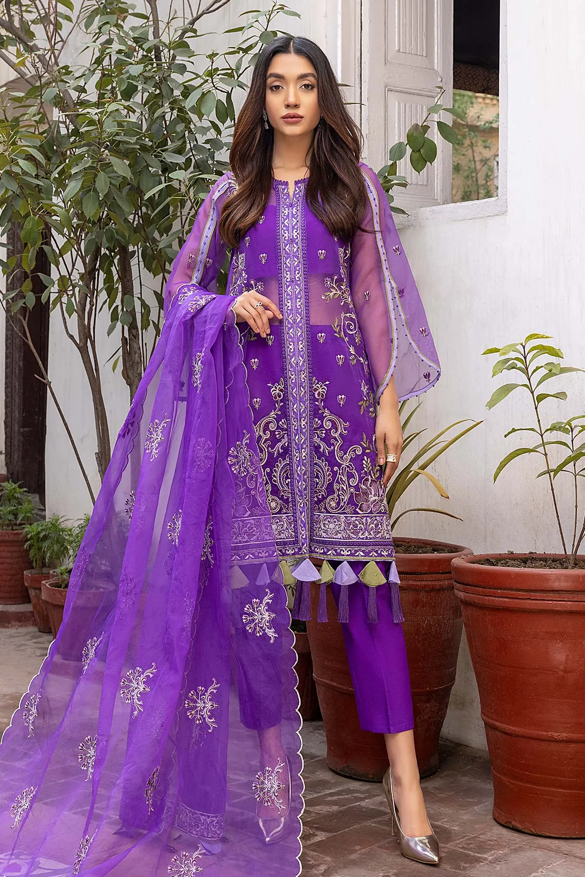 3 Pc Unstitched Embroidered Chiffon CHM-06