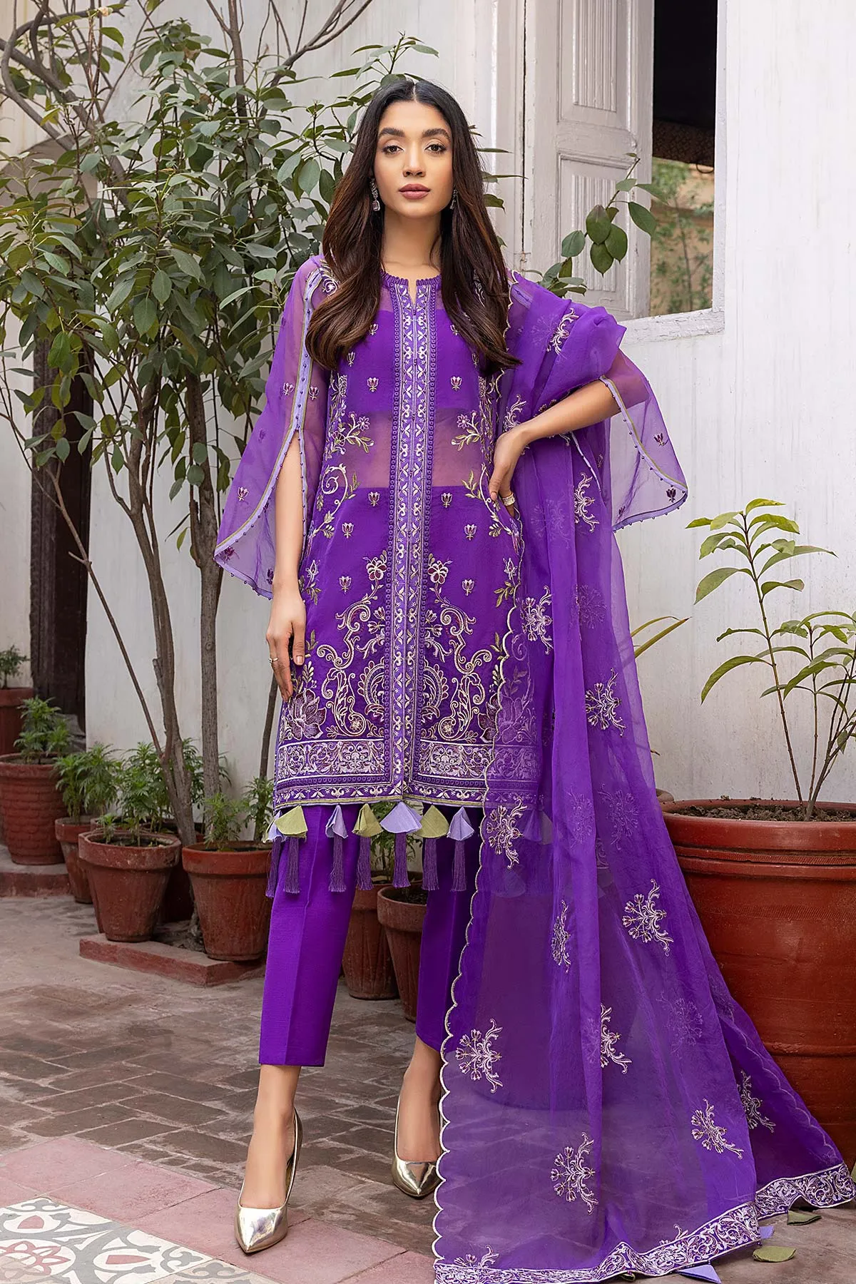 3 Pc Unstitched Embroidered Chiffon CHM-06