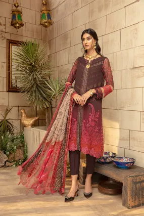 3 Pc Unstitched Embroidered Chiffon VSL21-12