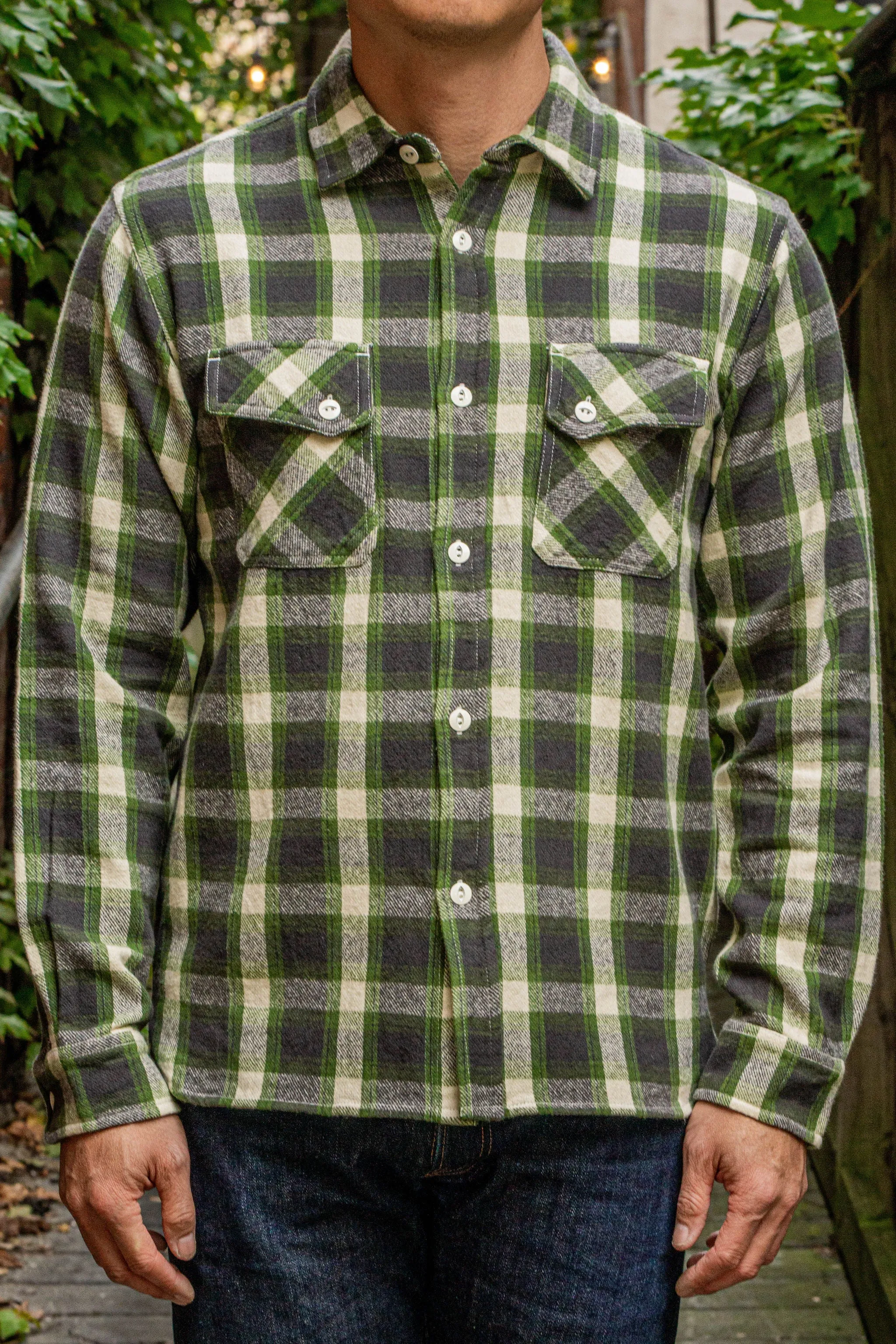 3sixteen Crosscut Flannel - Emerald Shaggy Check