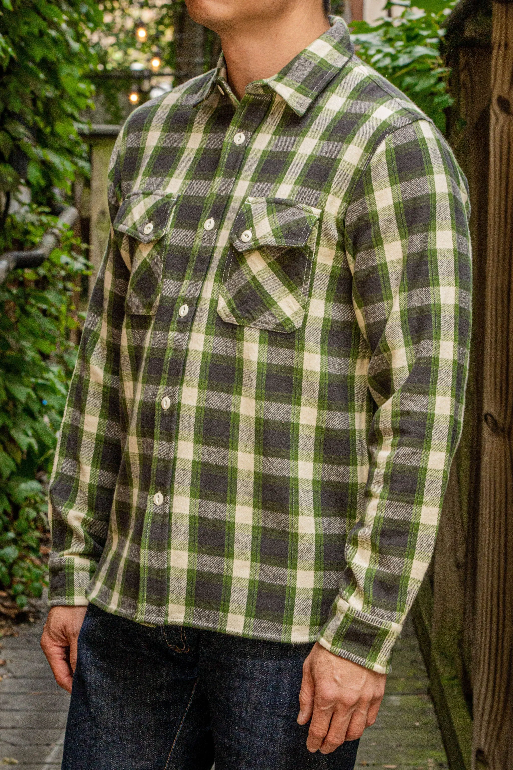 3sixteen Crosscut Flannel - Emerald Shaggy Check