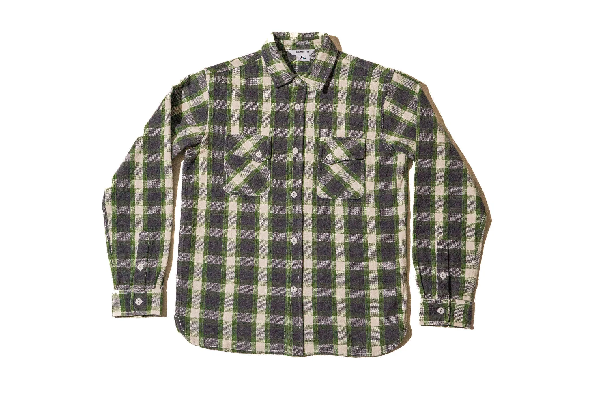 3sixteen Crosscut Flannel - Emerald Shaggy Check