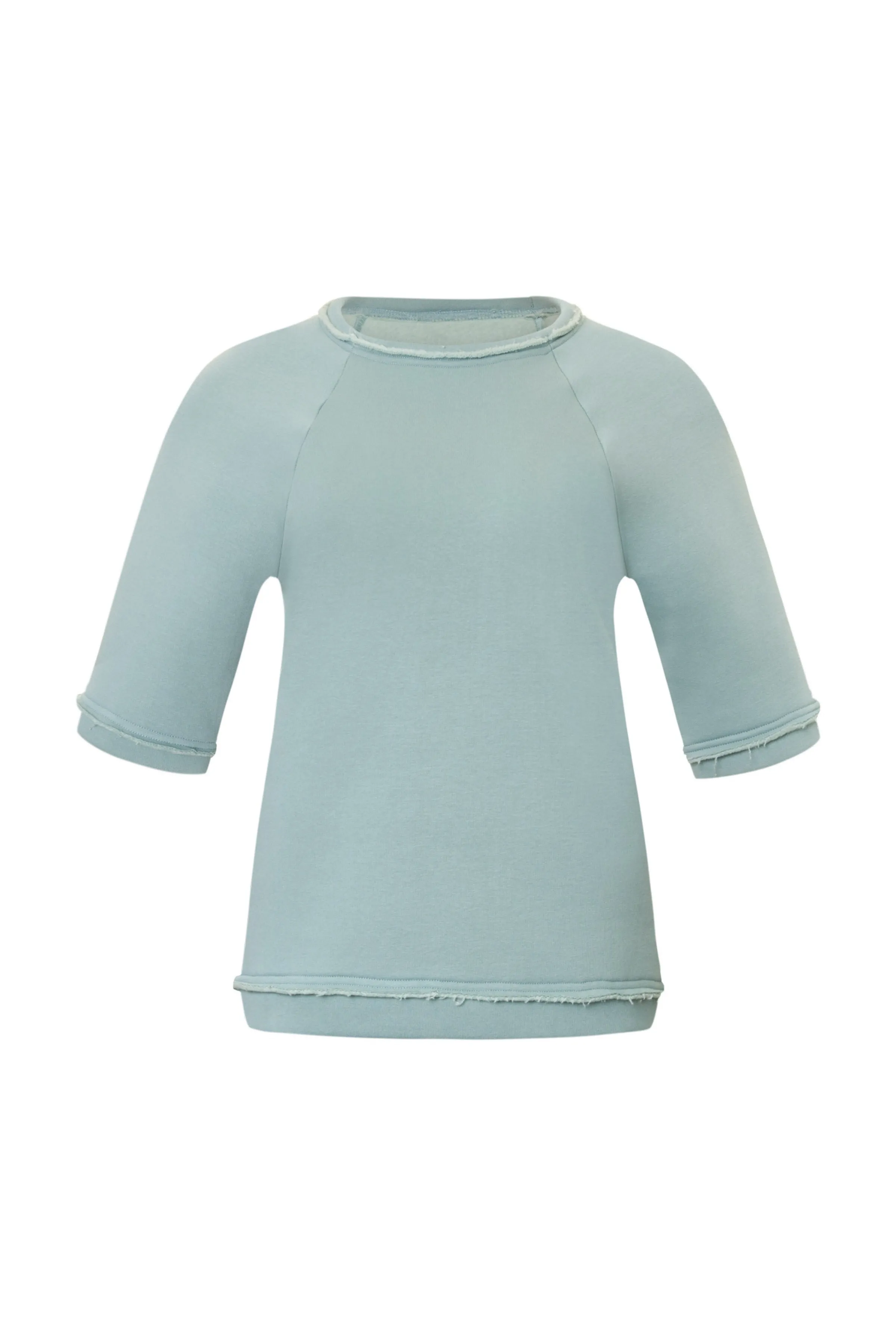 Aakasha  |Crew Neck Plain Cotton Short Sleeves Handmade Icy Color