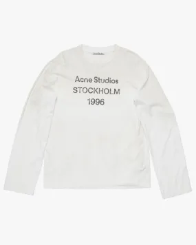 Acne Studios Stamp Logo Long Sleeve T-Shirt Optic White