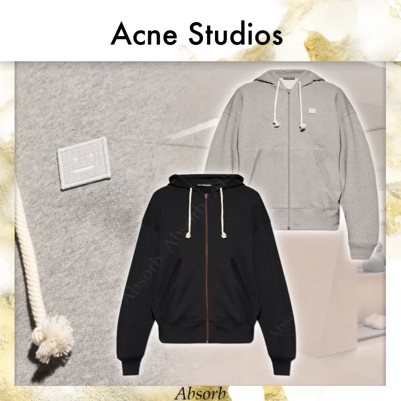 Acne Studios  |Street Style Long Sleeves Plain Cotton Designers Hoodies