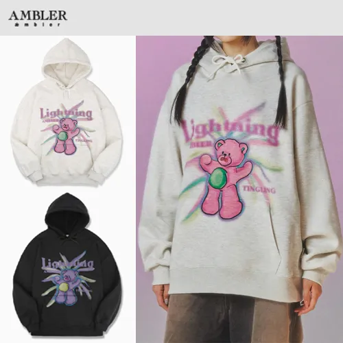 AMBLER  |Unisex Street Style Long Sleeves Logo Hoodies & Sweatshirts