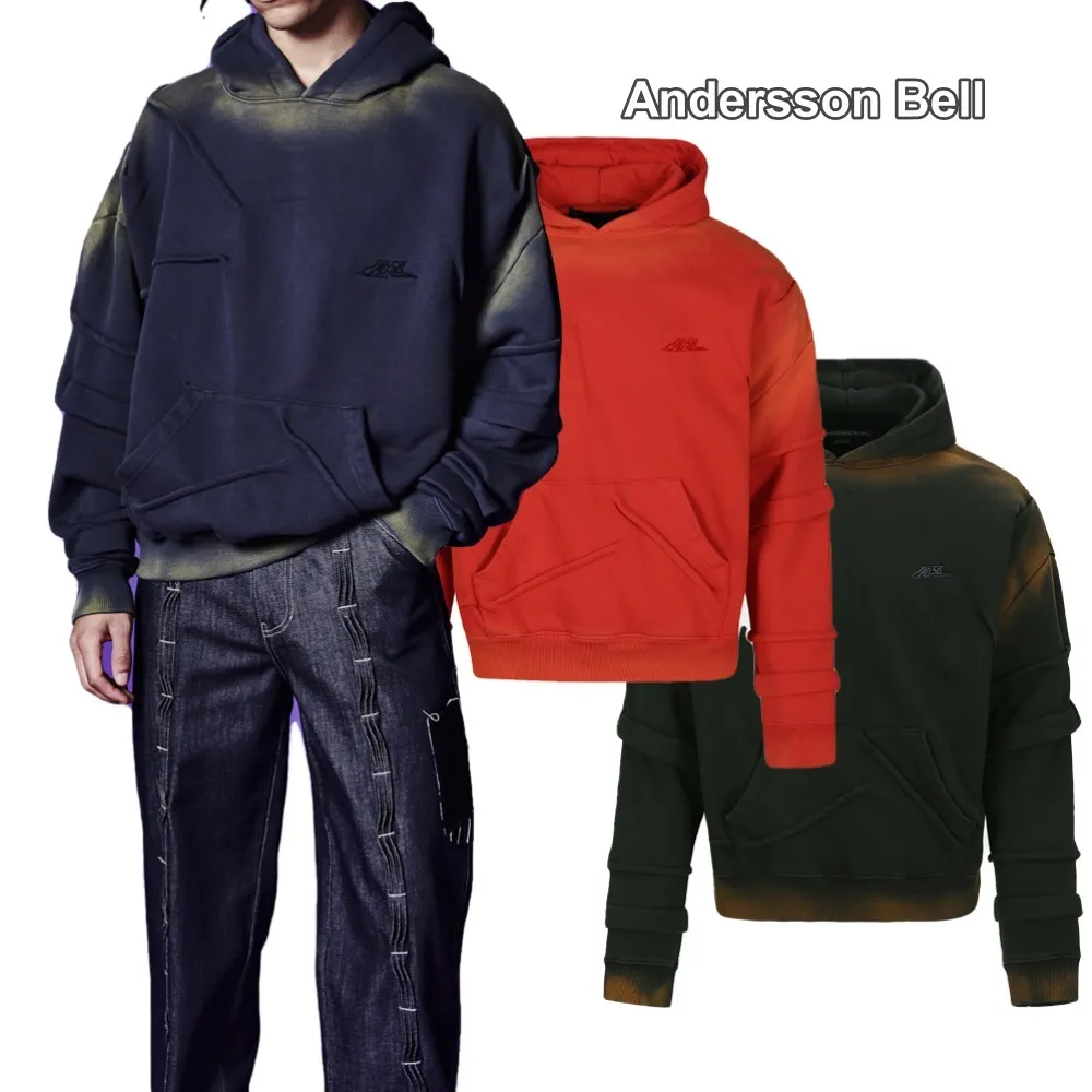 ANDERSSON BELL  |Street Style Long Sleeves Plain Cotton Logo Hoodies