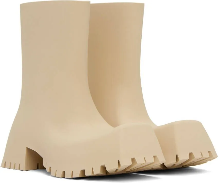 Balenciaga Beige Trooper Ankle Boots