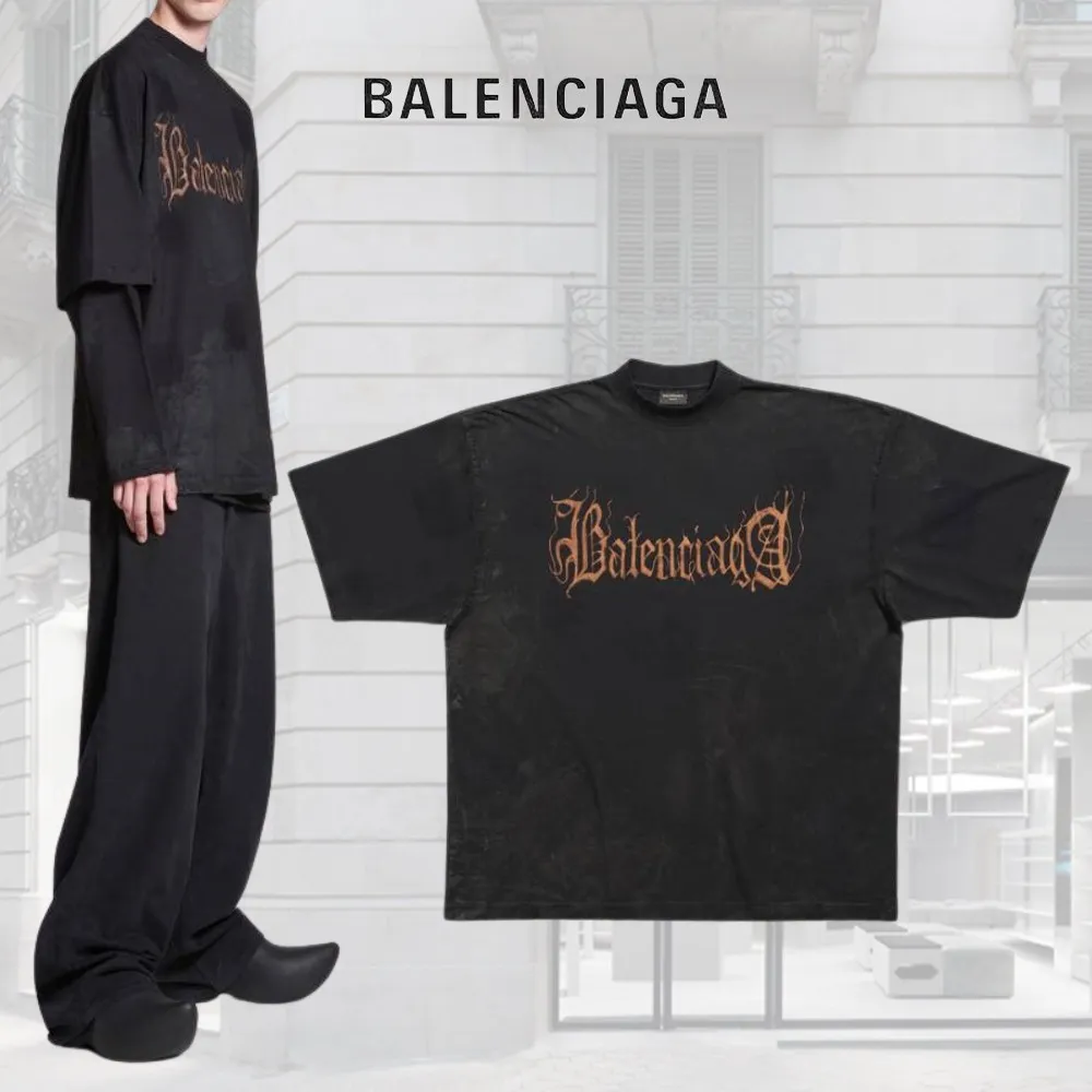 BALENCIAGA  |Heavy Metal T-shirt Large Fit in Black Faded