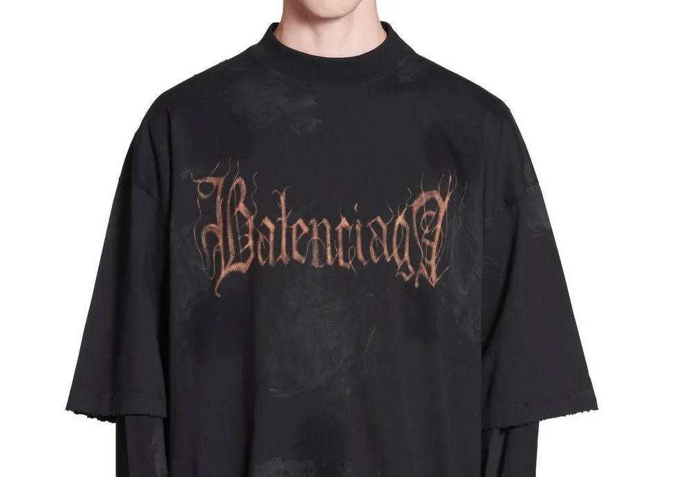 BALENCIAGA  |Heavy Metal T-shirt Large Fit in Black Faded