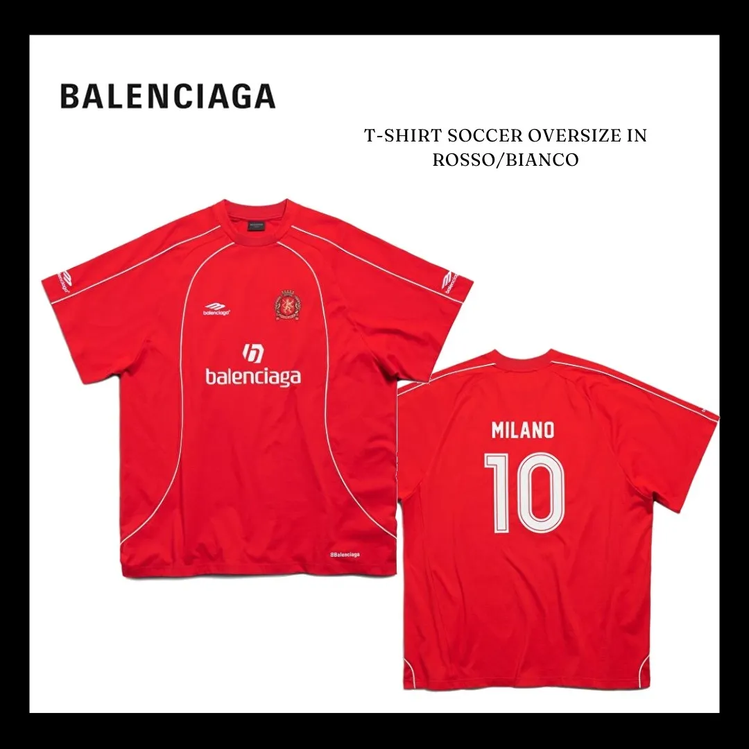 BALENCIAGA  |Soccer T-shirt Oversized in Red/white