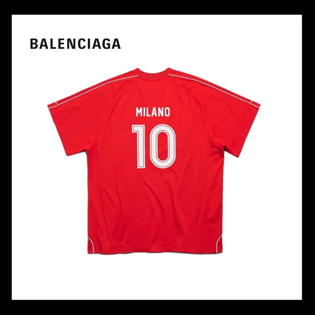 BALENCIAGA  |Soccer T-shirt Oversized in Red/white