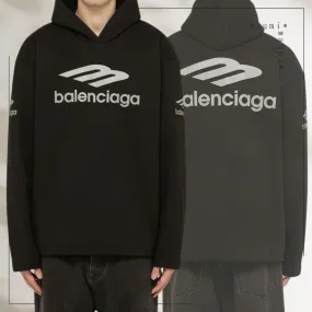 BALENCIAGA  |Street Style Long Sleeves Cotton Oversized Logo Luxury