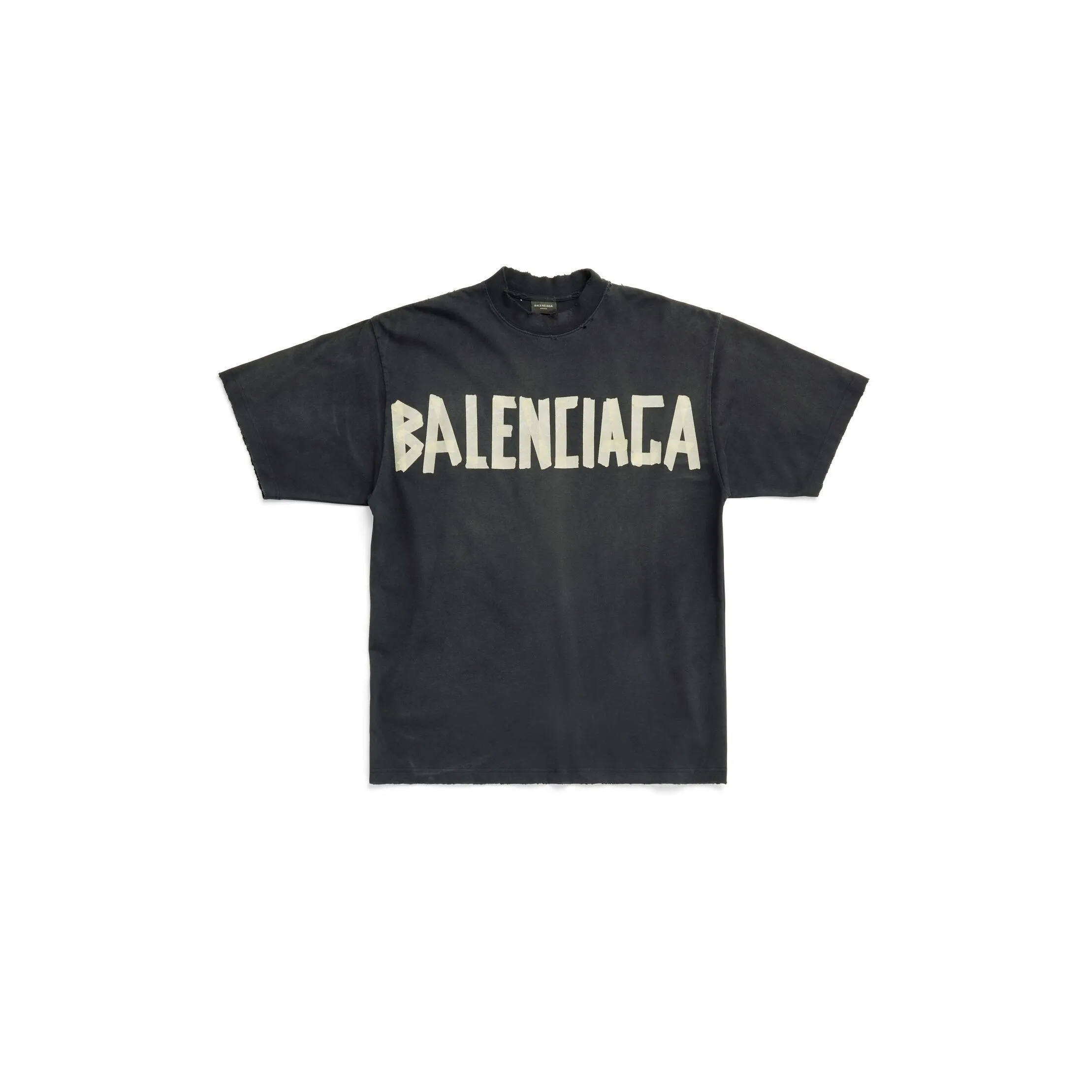 BALENCIAGA  |Tape Type T-shirt Medium Fit in Black Faded