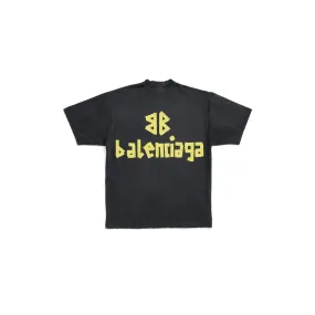 BALENCIAGA  |Tape Type T-shirt Medium Fit in Black Faded