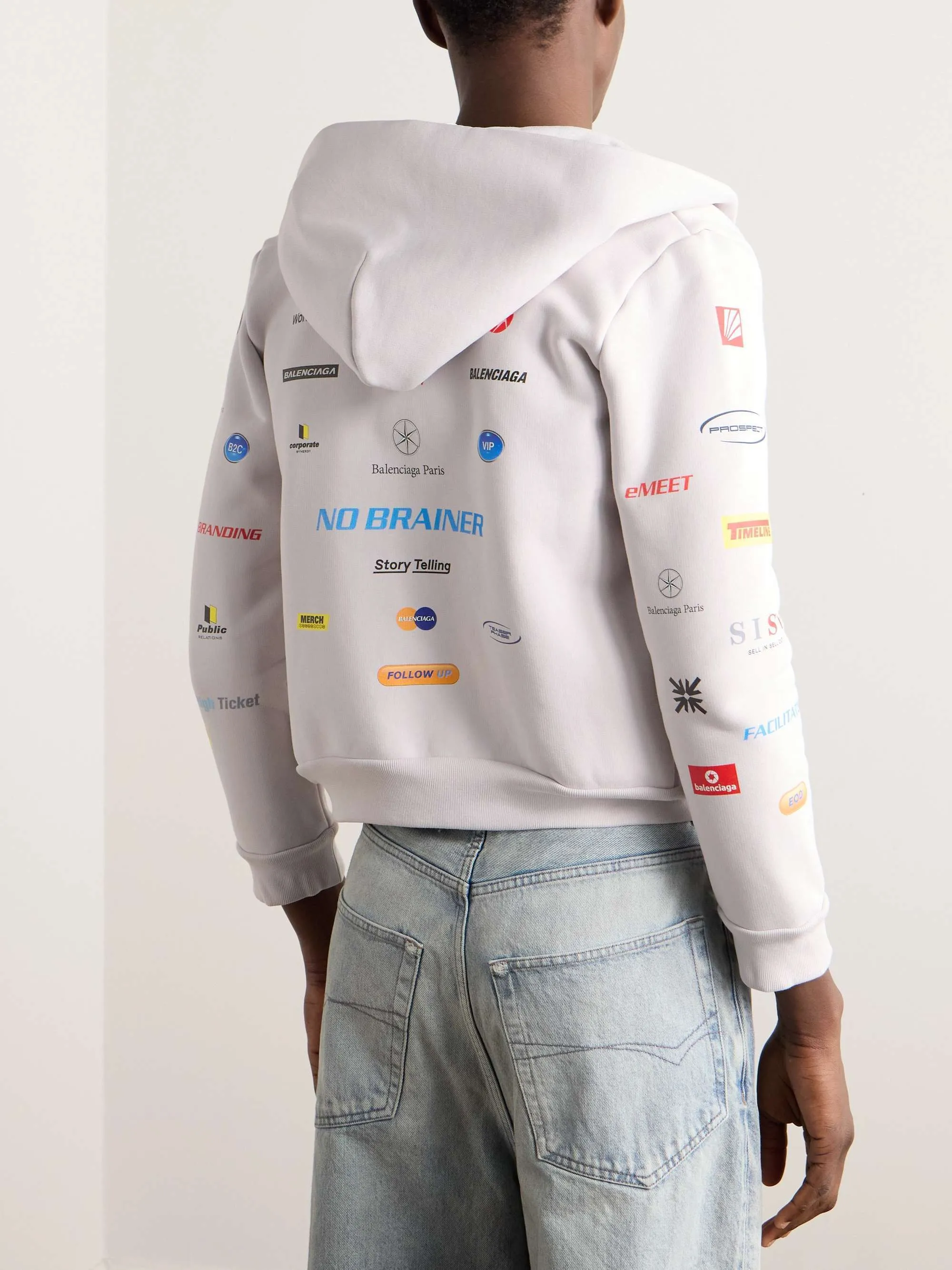 BALENCIAGA  |Unisex Street Style Long Sleeves Cotton Logo Skater Style