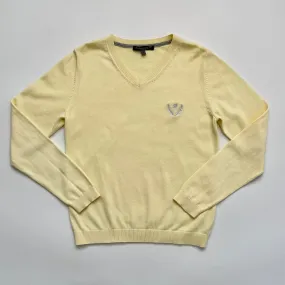 Bonpoint Lemon Yellow Cotton V-Neck Jumper: 10 Years