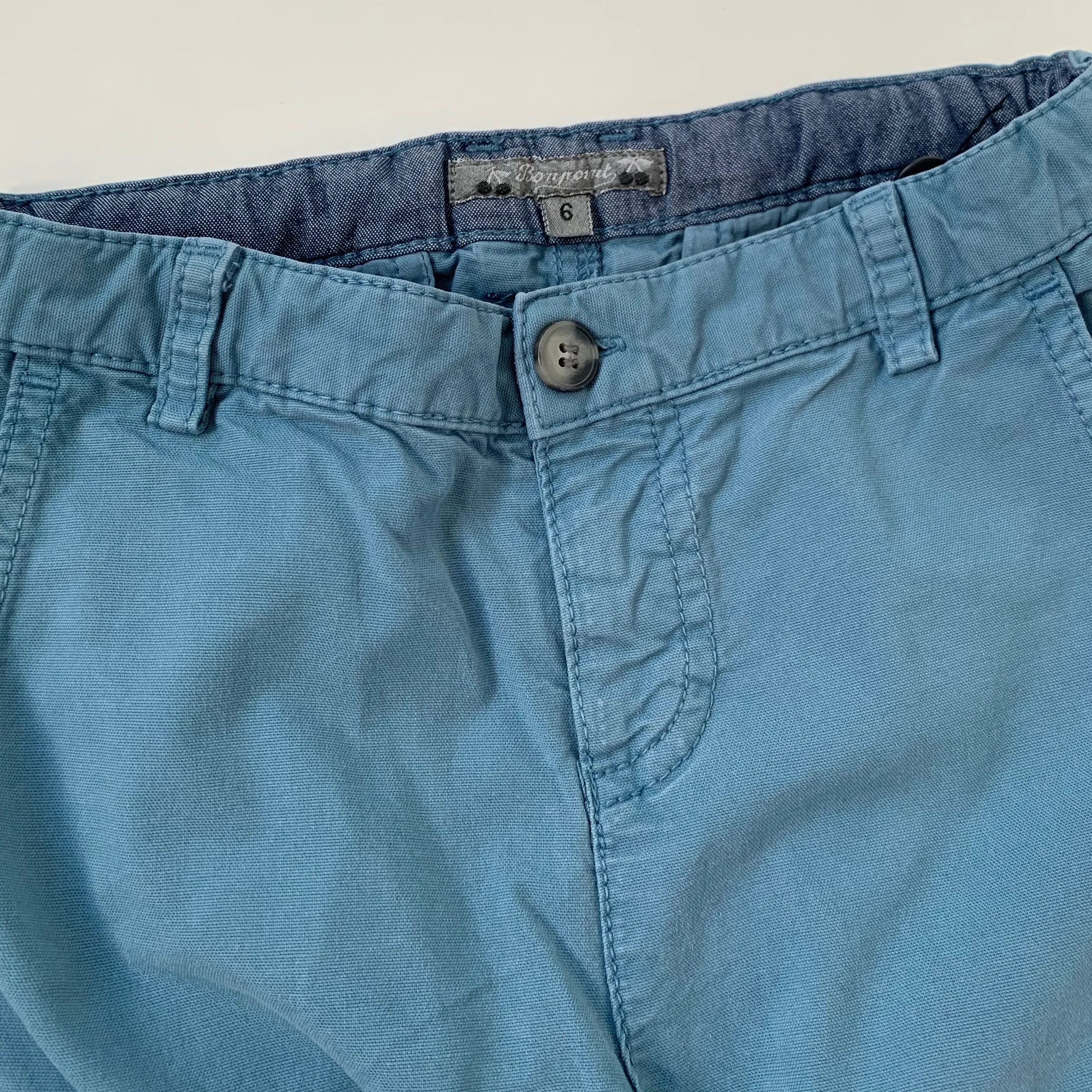 Bonpoint Teal Cotton Cargo Style Pants: 6 Years