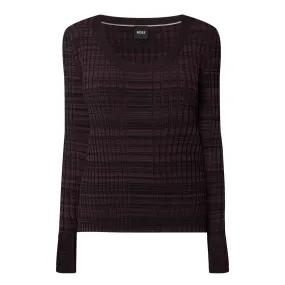 BOSS Firama Rib-Knit Striped Sweater - Purple