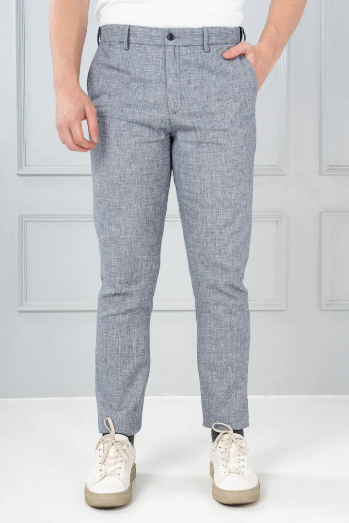 Brewers Blue Checks Linen Cotton Pants