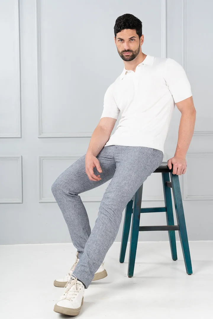 Brewers Blue Checks Linen Cotton Pants