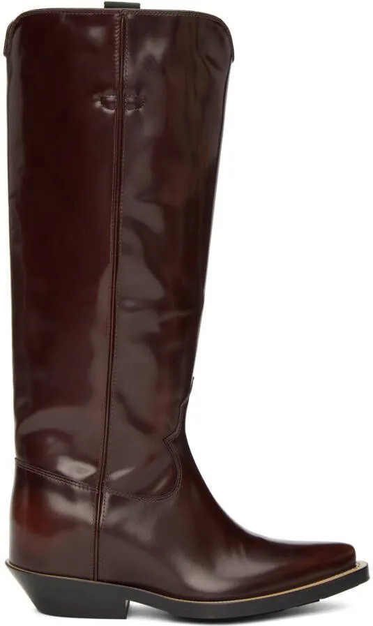 Chloé Burgundy Nellie Boots