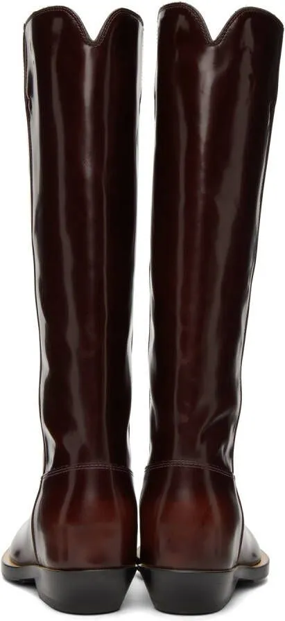 Chloé Burgundy Nellie Boots