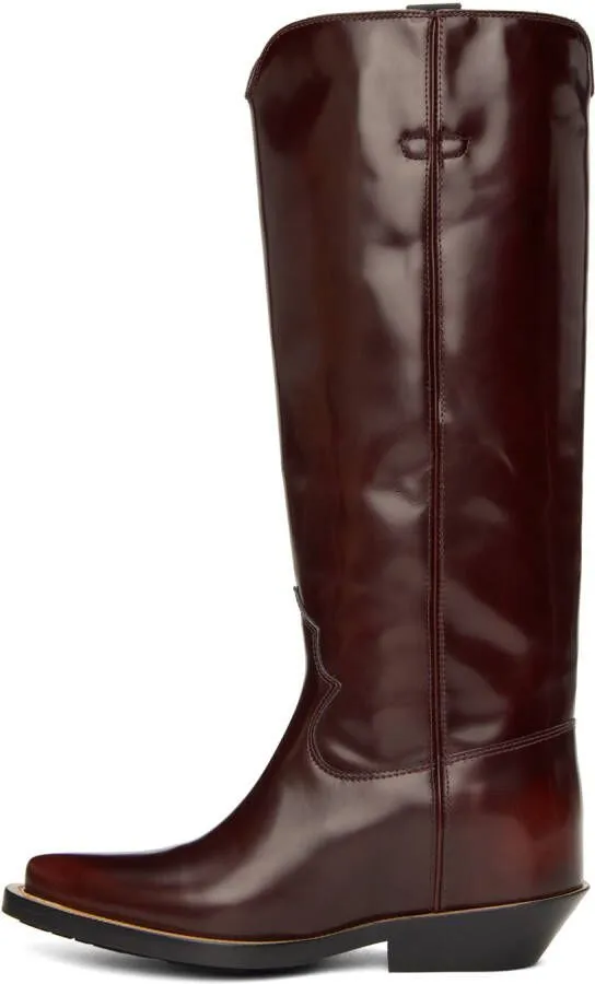 Chloé Burgundy Nellie Boots