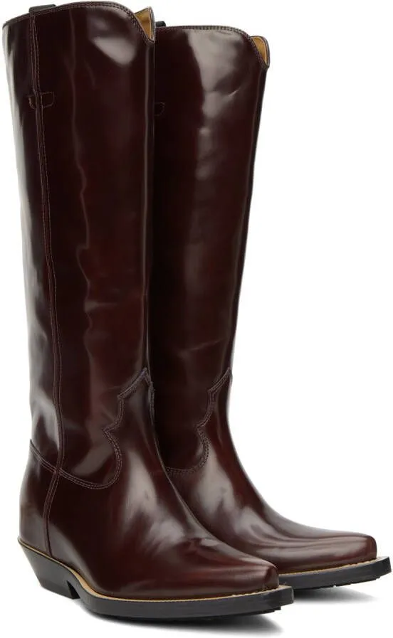 Chloé Burgundy Nellie Boots