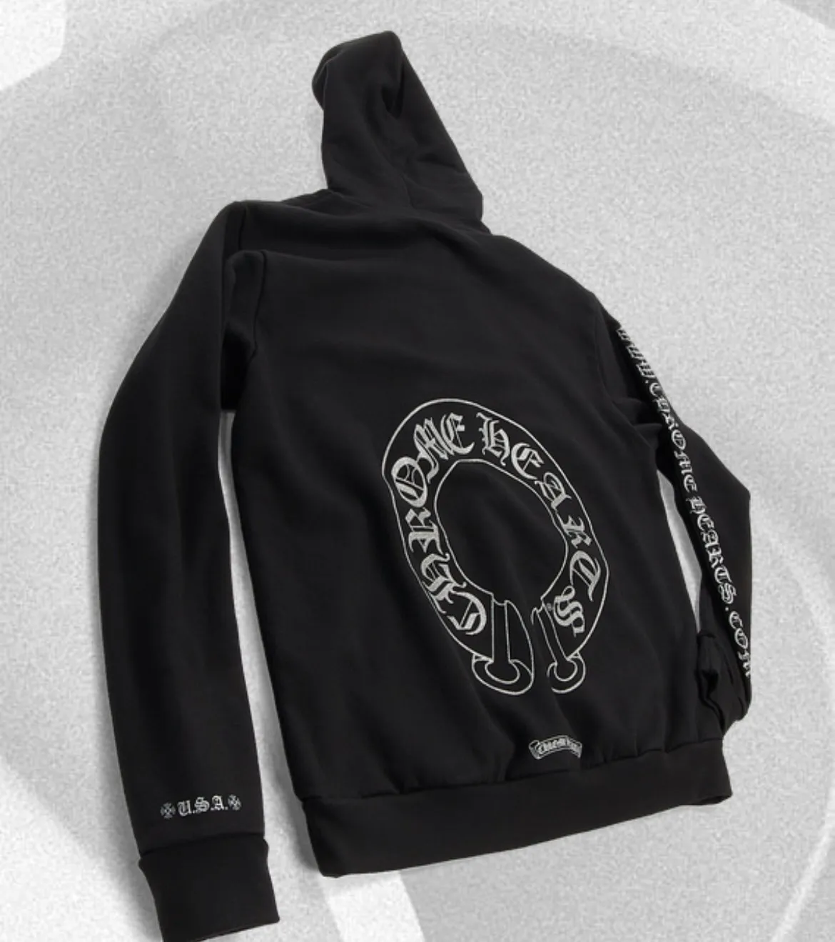 CHROME HEARTS  |Unisex Street Style Plain Logo Skater Style Hoodies