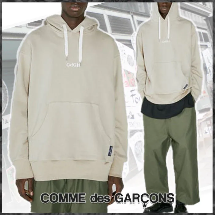 COMME des GARCONS  |Street Style Long Sleeves Cotton Logo Designers Hoodies