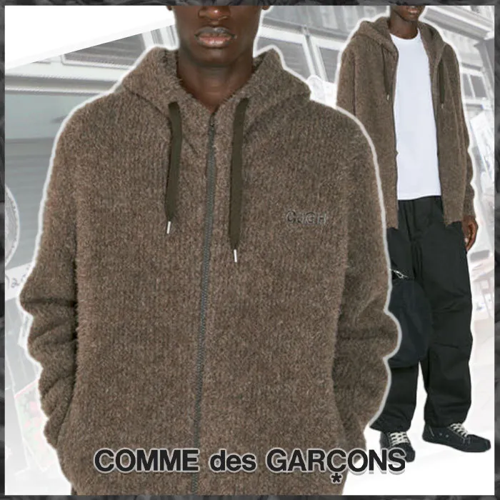 COMME des GARCONS  |Wool Street Style Long Sleeves Logo Designers Hoodies