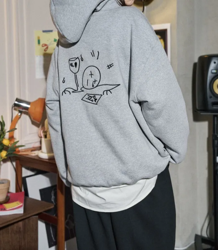 COMPAGNO  |[COMPAGNO]★I am NOT EMBROIDERED HOODIE