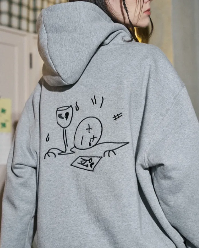 COMPAGNO  |[COMPAGNO]★I am NOT EMBROIDERED HOODIE