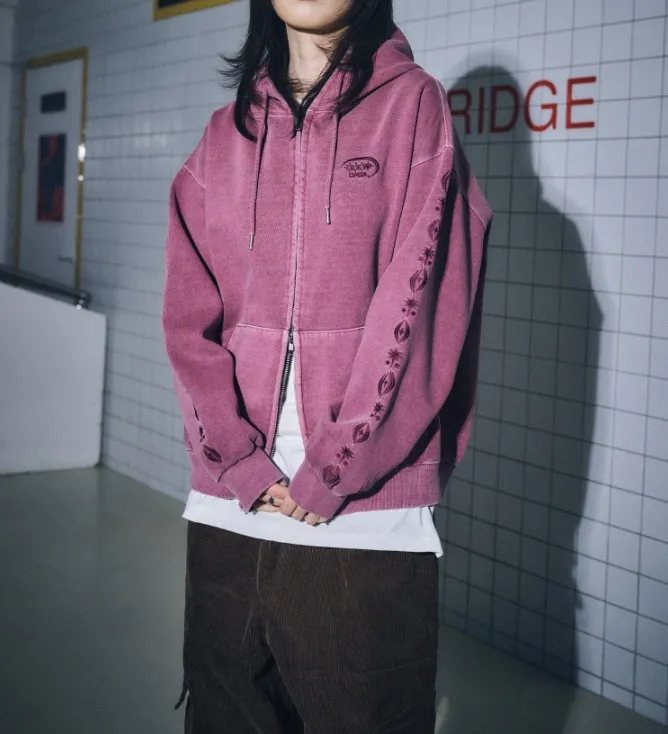 COMPAGNO  |[CPGN STUDIO ]★[2-WAY] Sleeve Star Pigment Hood Zip-Up