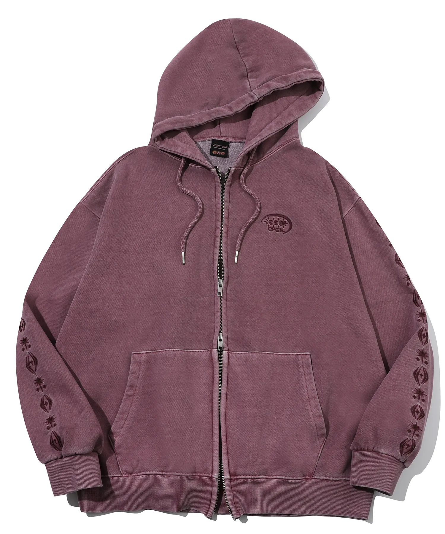 COMPAGNO  |[CPGN STUDIO ]★[2-WAY] Sleeve Star Pigment Hood Zip-Up