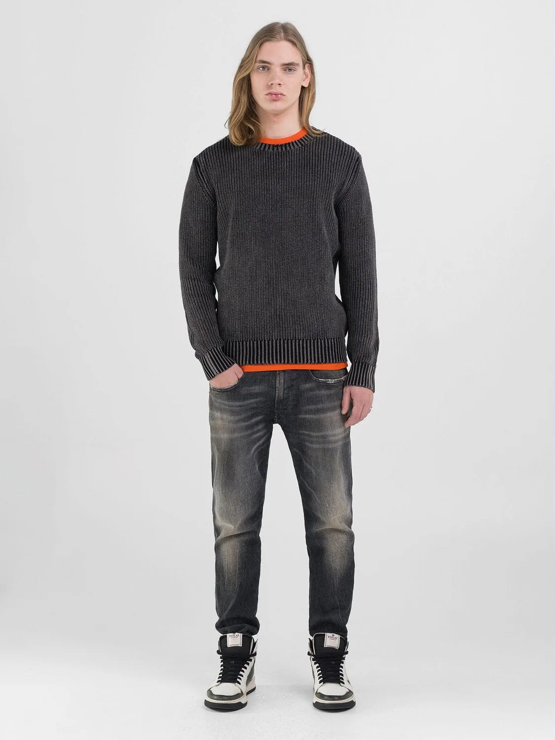 COTTON CREW-NECK SWEATER