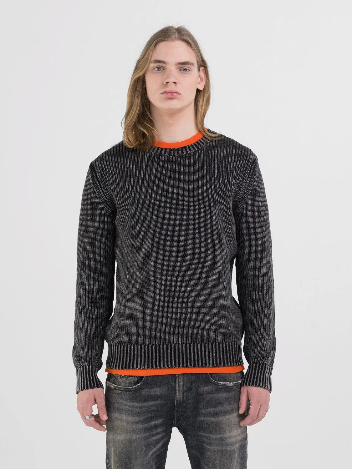 COTTON CREW-NECK SWEATER