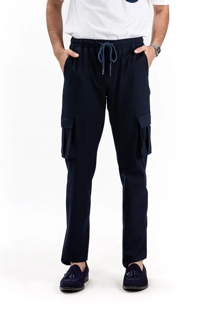 Eco Navy Stretch Cargo Pants