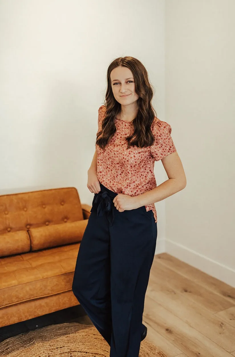 Emma High Waist Pants Two Navy