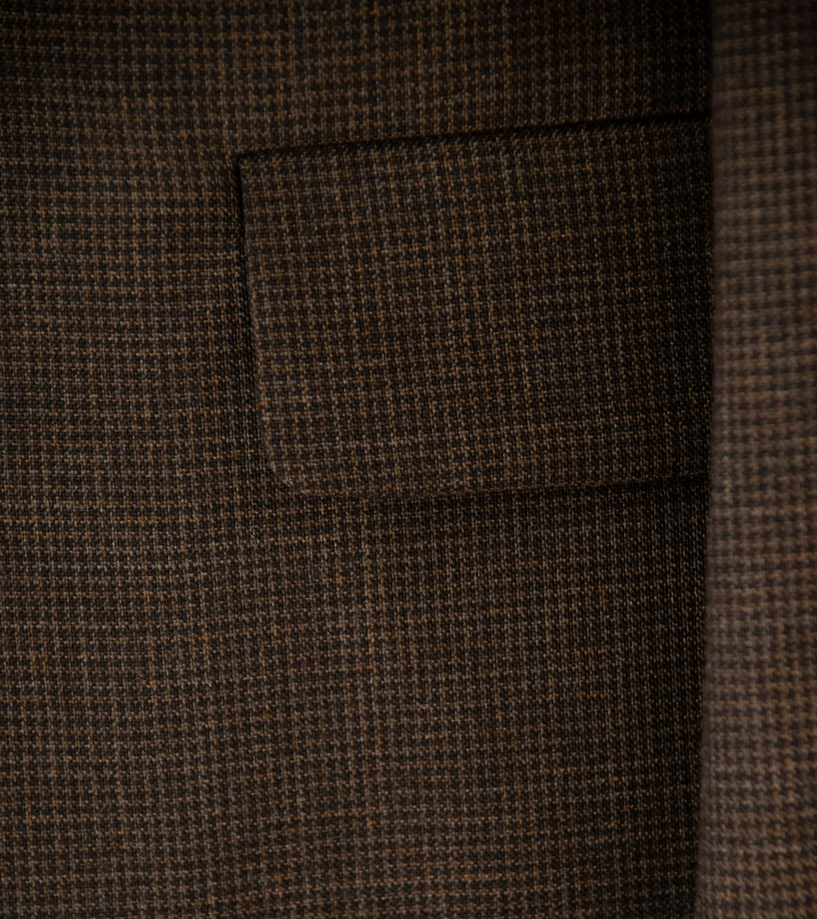 Evan Kinori 'Three Button Jacket' (Brown Fox Worsted Wool Puppytooth)