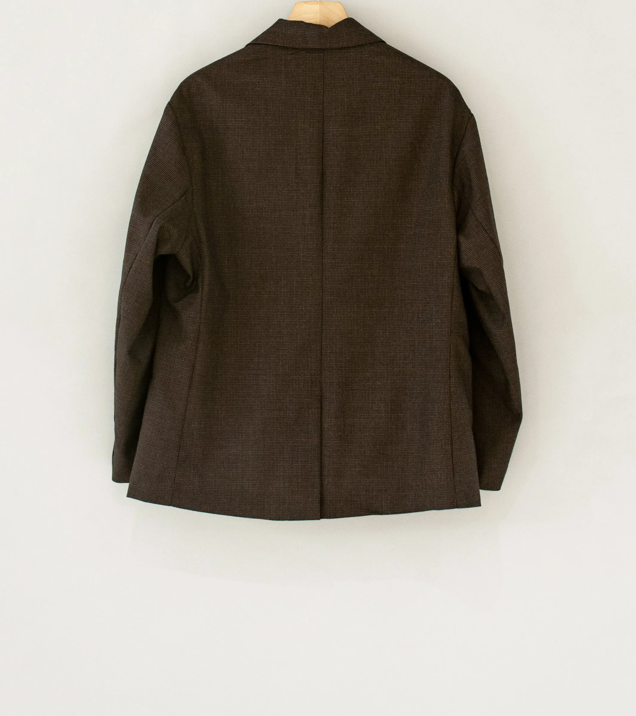 Evan Kinori 'Three Button Jacket' (Brown Fox Worsted Wool Puppytooth)