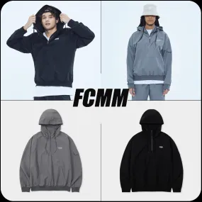 FCMM  |Unisex Nylon Street Style Long Sleeves Logo Hoodies