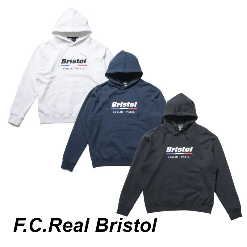 F.C.Real Bristol  |Unisex Street Style Long Sleeves Plain Cotton Logo Hoodies