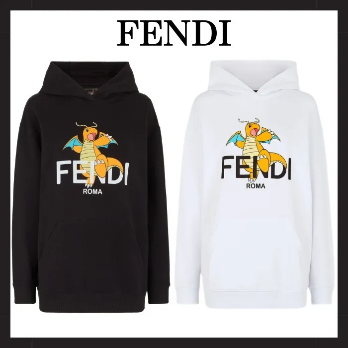 FENDI  |Unisex Street Style Collaboration Bi-color Long Sleeves