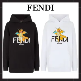 FENDI  |Unisex Street Style Collaboration Bi-color Long Sleeves