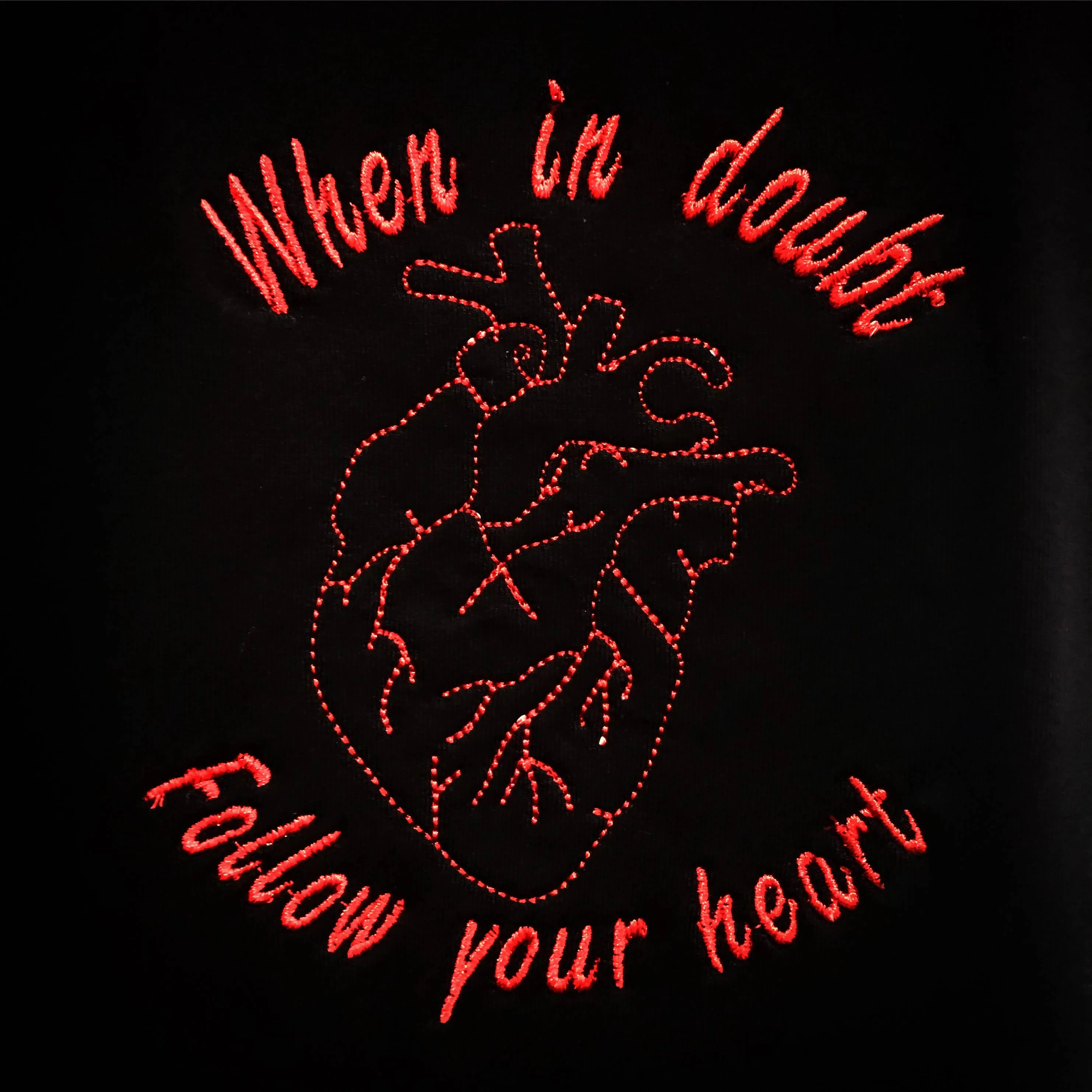 Follow your heart. Embroidery T-shirt