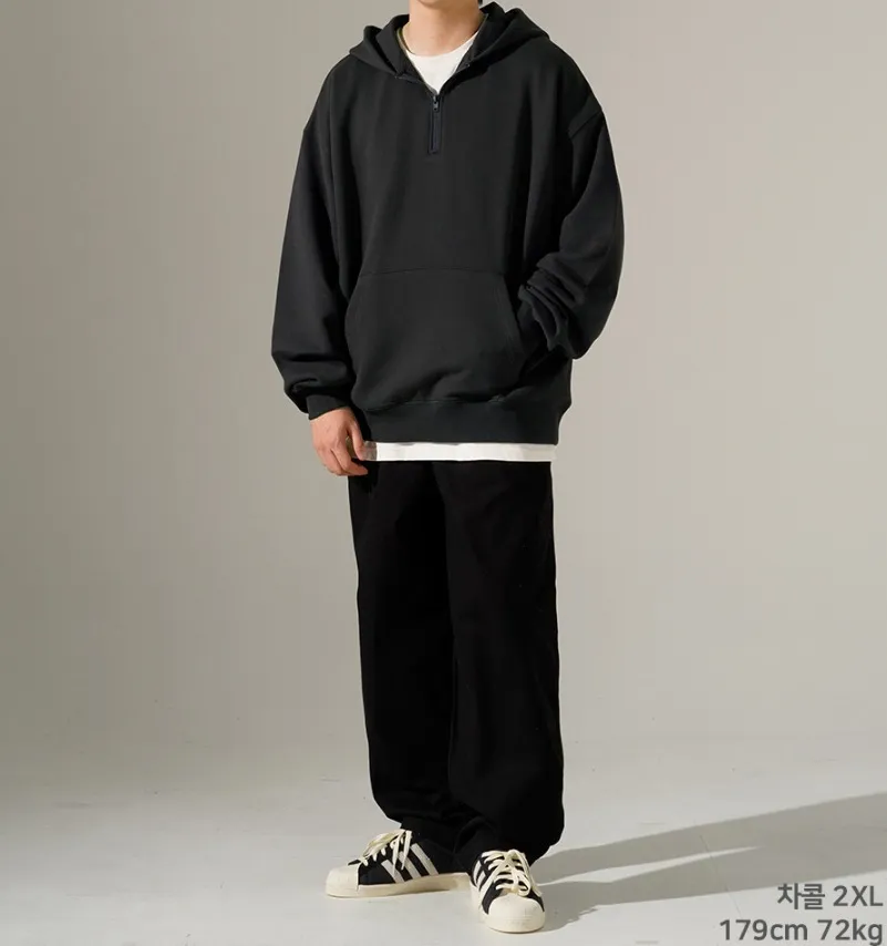 FP142  |【FEPL】★FLOW MINIMAL HALF ZIP-UP HOODIE